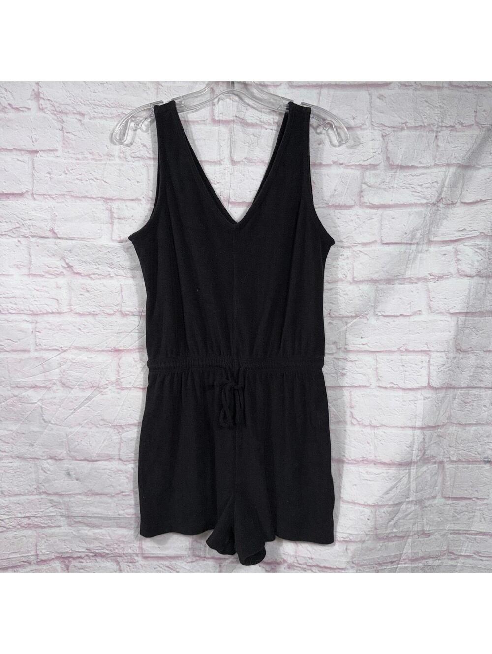Old Navy Black Sleeveless Romper Women’s Small Drawstring Waist Casual